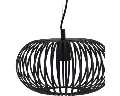 Schwarze Pendelleuchte mit Käfigschirm