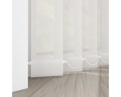 Store vénitien vertical en tissu avec chaînette de commande