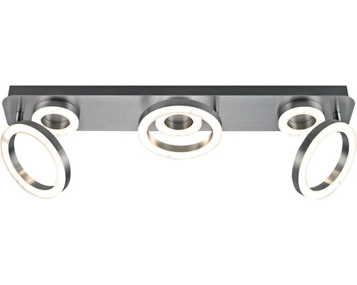 Plafonnier LED FLAIR 26 W 3x360 lm + 3x685 lm 3000 K 60 cm Adhara chrome