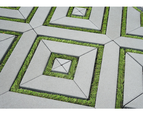 Pflastersteine mit Grasfugen für Gehwege und Terrassen