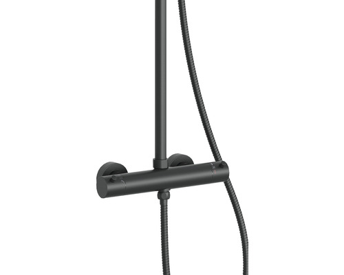 Schwarze Duscharmatur mit Schlauch