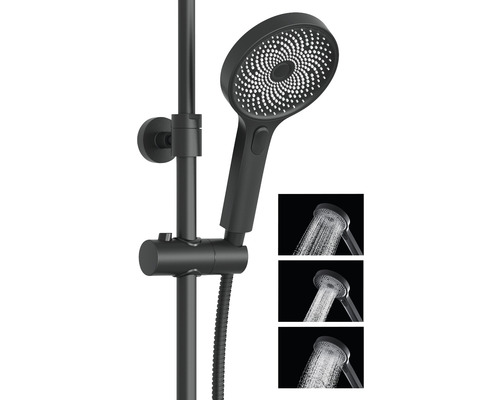 Brausestange mit Handbrause und verschiedenen Strahlarten