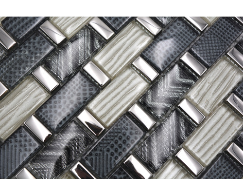 Motif de carreaux de mosaïque avec carreaux de verre rectangulaires