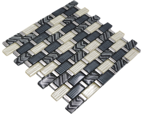 Tapis de mosaïque avec éléments en verre et en métal