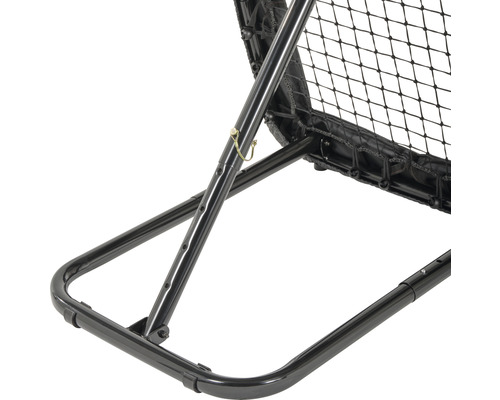 Gros plan d''un lanceur de baseball avec cadre réglable et filet