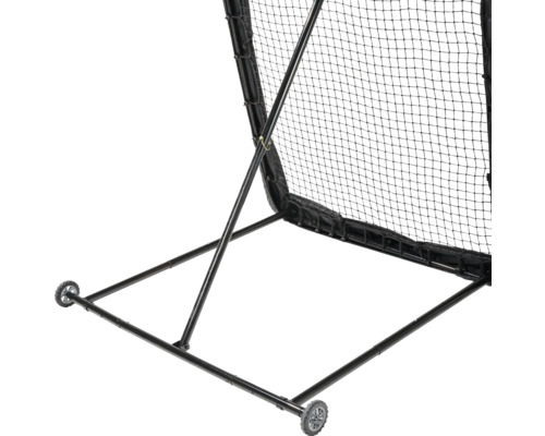 Filet d''entraînement de baseball noir avec roulettes