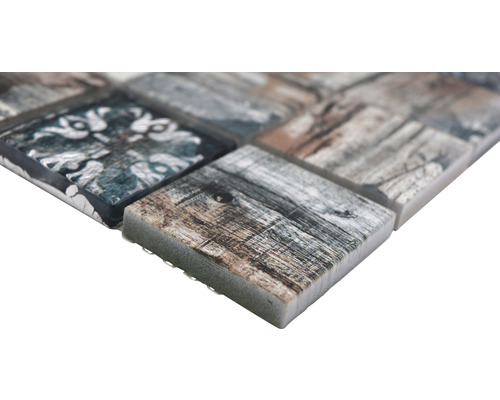 Mosaïque avec motif bois et ornemental