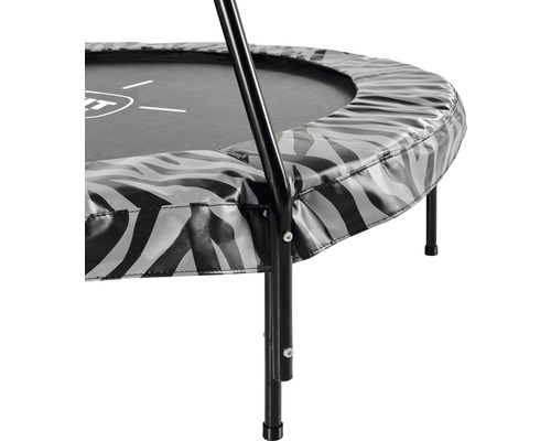 Vue détaillée d''un trampoline avec motif zébré