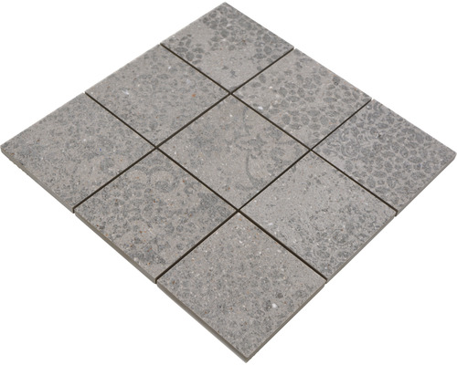 Neuf carreaux gris, disposés en carré