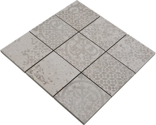 Neuf carreaux gris avec motif
