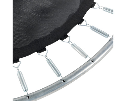 Vue détaillée des ressorts et du cadre du trampoline