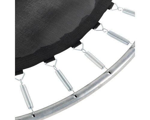 Vue détaillée du trampoline avec ressorts et cadre