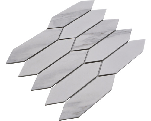 Mosaïque en forme de flèche en céramique et marbre