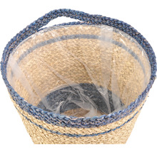 Panier à fleurs en fibres végétales avec insert en plastique