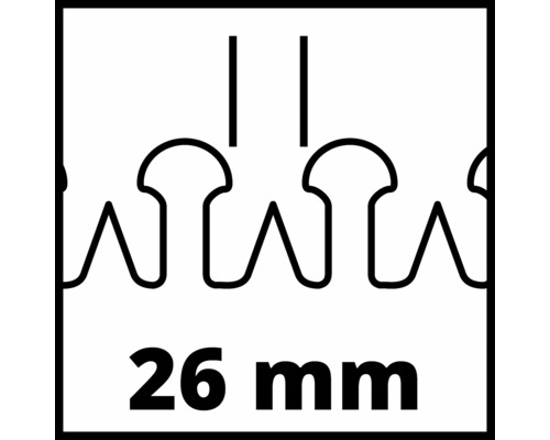 Espacement des dents de 26 millimètres