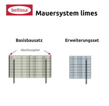 Bellissa Logo. Mauersystem Limes Basisbausatz und Erweiterungsset.