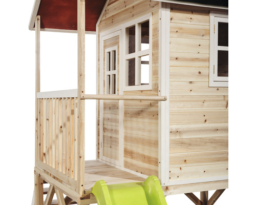 Maisonnette en bois avec toboggan pour le jardin