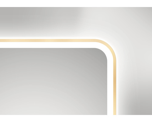 Detailaufnahme einer Badleuchte mit abgerundeten Ecken