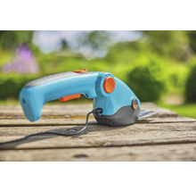Akkuschere für Gartenarbeiten auf einem Holztisch