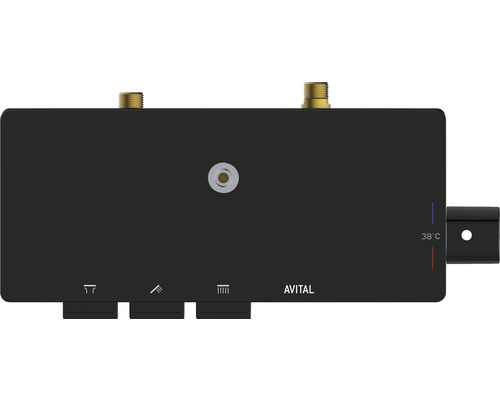 Robinet de douche Avital noir avec affichage de la température