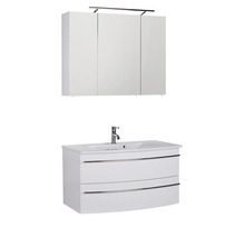 Waschbeckenunterschrank mit Waschbecken und Spiegelschrank für das Badezimmer