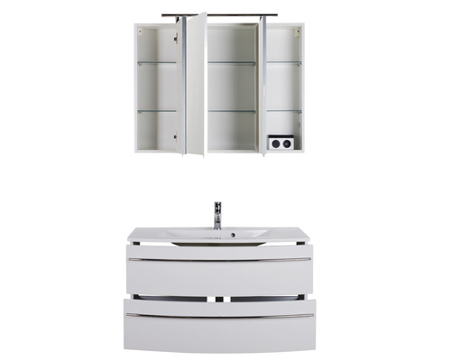 Waschtischkombination mit Spiegelschrank für das Badezimmer