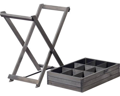 Getränkekistenständer aus Holz mit Holzkiste