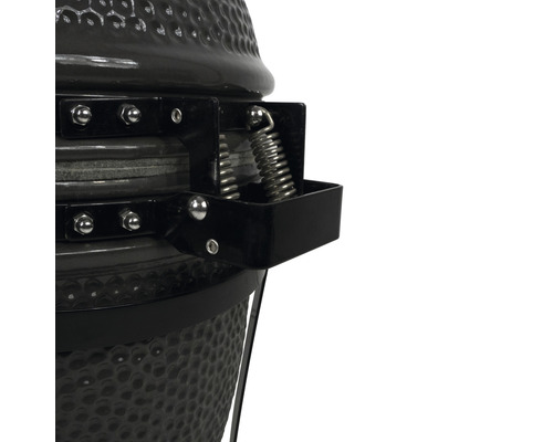 Detailansicht eines Kamado-Grills mit Federung