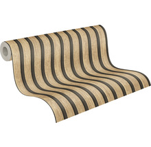 Rouleau de papier peint à rayures aspect bois