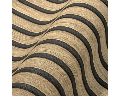 Papier peint avec texture de bois et motif ondulé