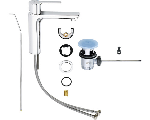 Waschtischarmatur mit Zubehör für die Installation