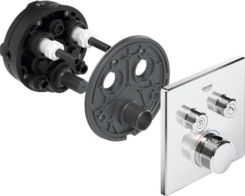 Robinet thermostatique encastré Grohe avec boîtier d''installation