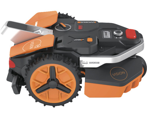 Tondeuse robot Worx sur fond blanc