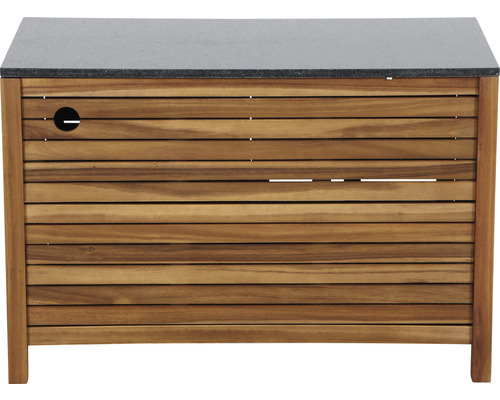 Meuble bas en bois avec plateau en pierre