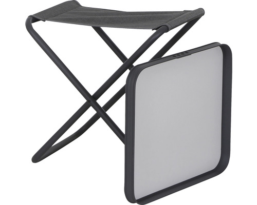 Tabouret pliant avec revêtement en tissu et cadre métallique
