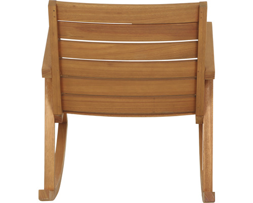 Fauteuil à bascule d''extérieur en bois, vue arrière