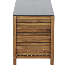 Armoire de jardin en bois avec plateau en pierre