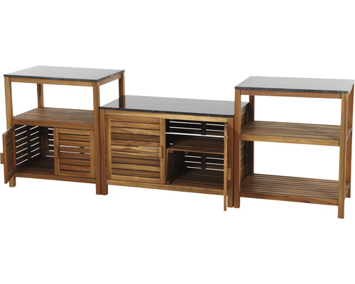 Combinaison d''armoires de jardin en bois avec plan de travail