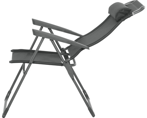 Fauteuil relax pliant avec coussin de tête pour le jardin.