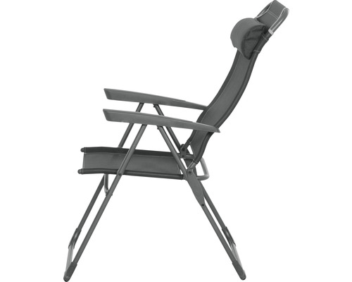 Chaise pliante avec accoudoirs et appuie-tête