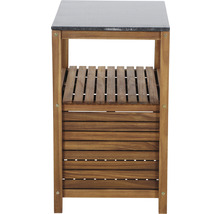 Chariot de service en bois avec plan de travail