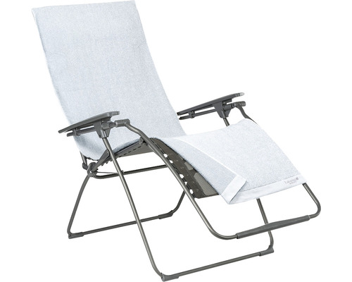 Chaise longue réglable avec revêtement en tissu et accoudoirs