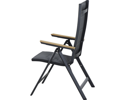 Gartensessel aus Aluminium mit Armlehnen aus Holz