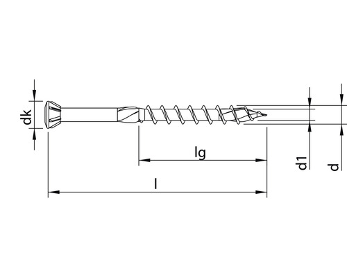 Schéma d''une vis avec indications de dimensions