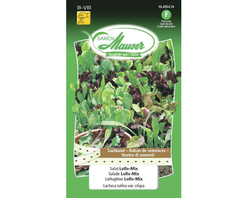 Semences Mauser Salade Lollo-Mix Ruban de graines