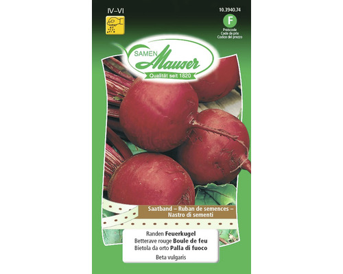 Variété de graines Betterave rouge Boule de feu Ruban de graines de Samen Mauser