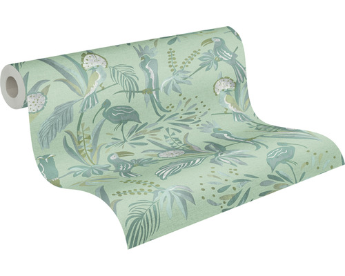 Rouleau de papier peint avec motif d''oiseaux et de plantes