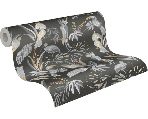 Rouleau de papier peint avec motif d''oiseaux et de plantes