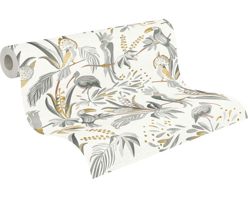 Rouleau de papier peint avec motif d''oiseaux et de plantes