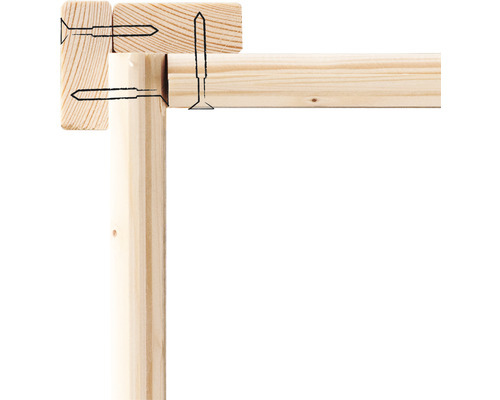 Holzkonstruktion mit Schrauben verbunden